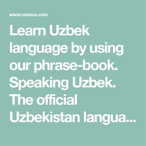 uzbekistan language learn